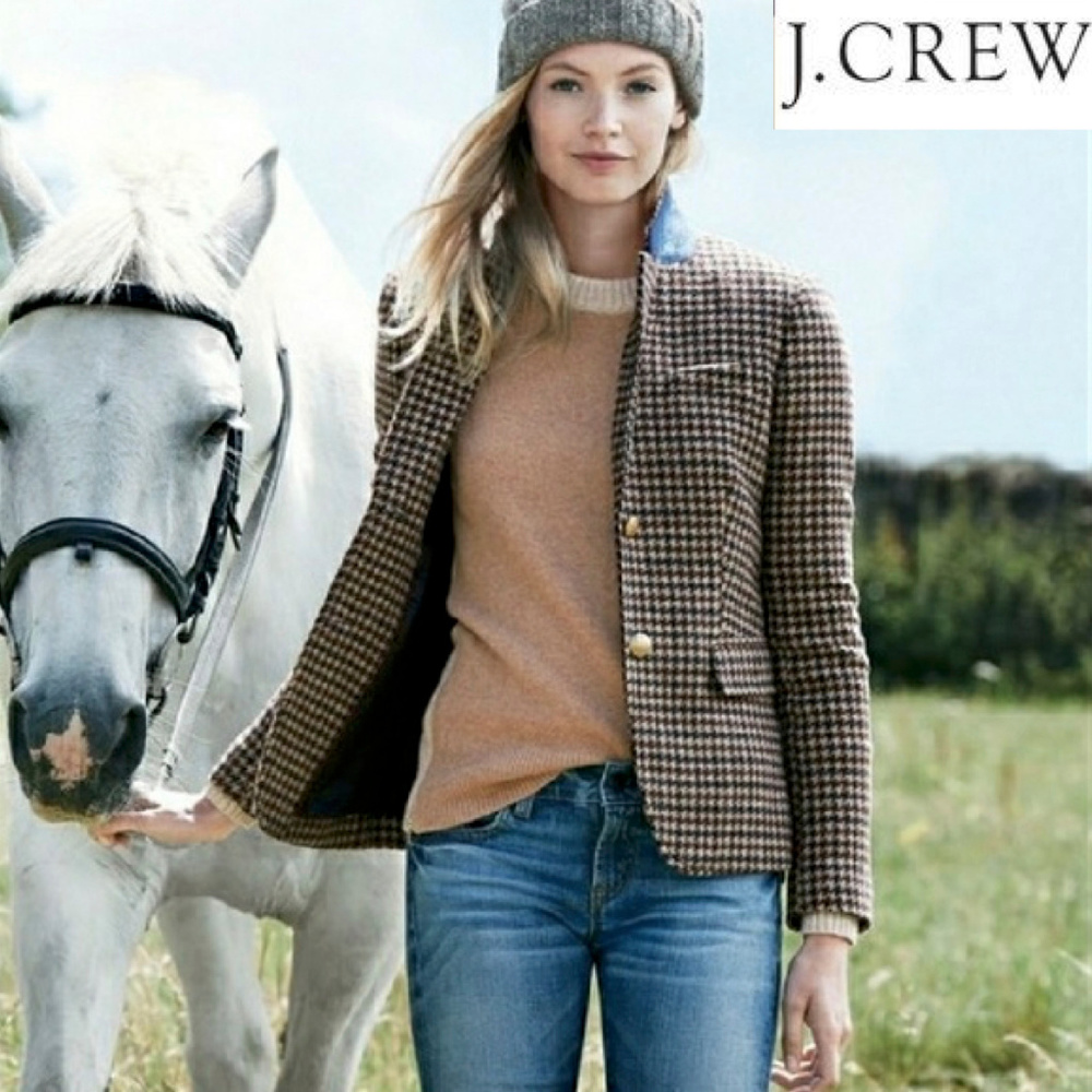 J Crew Schoolboy blazer in houndstooth tweed NWOT